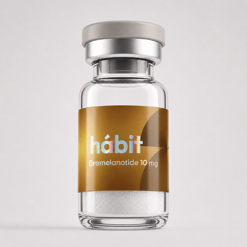 PT-141 10mg research peptide vial — Melanocortin receptor agonist — hábit Labs, third-party verified.