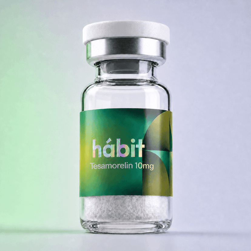 Tesamorelin 10mg research peptide vial — Stabilized GHRH(1-44) analog