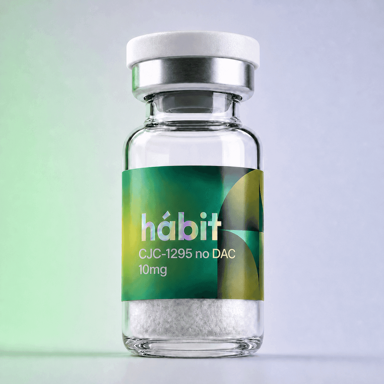 CJC-1295 (no DAC) 10mg research peptide vial — GHRH analog · Mod GRF (1-29) — hábit Labs, lot CJC-2607-A, third-party verified by COA.
