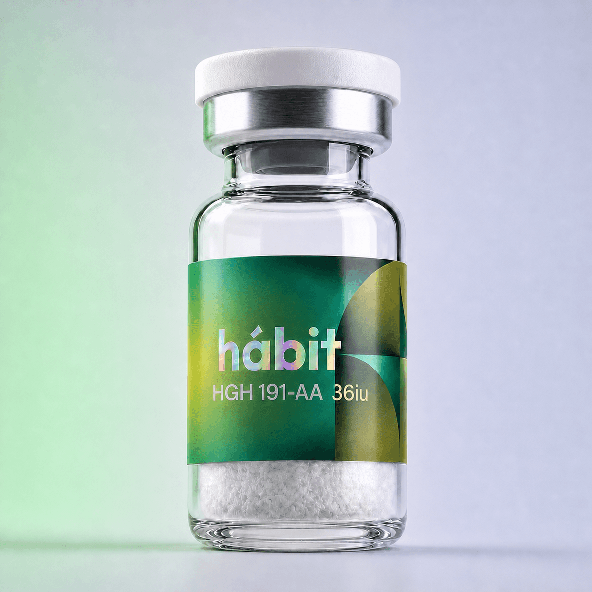 HGH 191-AA 36iu research peptide vial — Recombinant 191-residue somatropin — hábit Labs, lot HGH-2609-A, third-party verified by COA.
