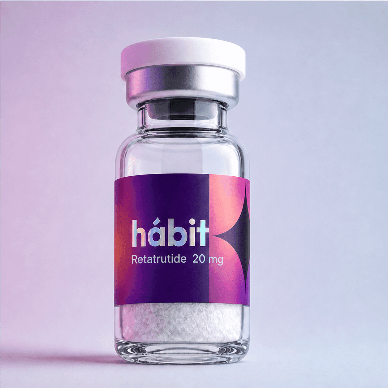 GLP-3 (RT) 20mg research peptide vial — Triple GIP/GLP-1/glucagon receptor agonist — hábit Labs, lot RET-2606-A, third-party verified by COA.
