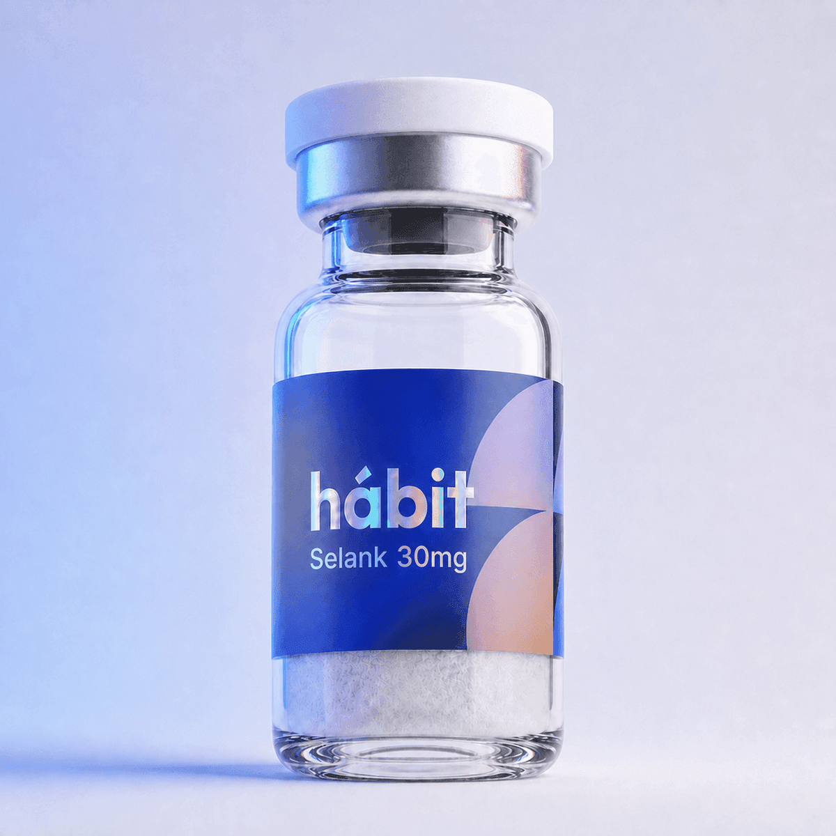 Selank 30mg research peptide vial — Tuftsin analog heptapeptide — hábit Labs, lot SLK-2608-A, third-party verified by COA.